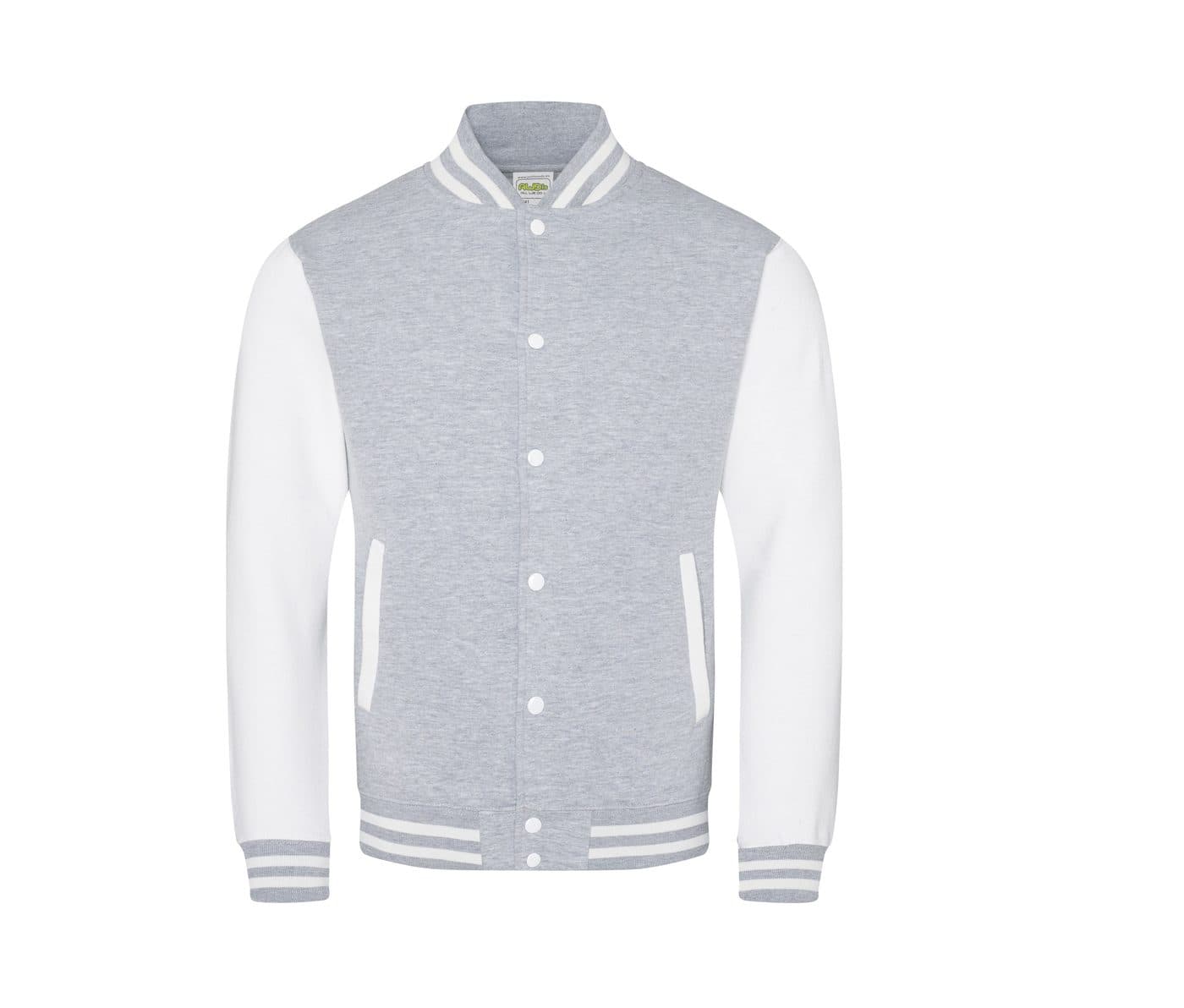 VARSITY JACKET coloris Gris chiné / Blanc