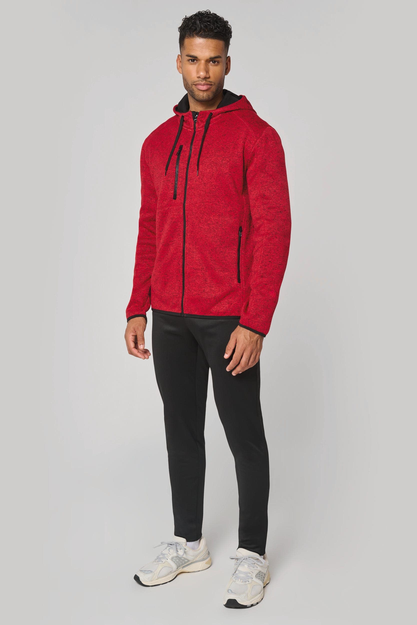 Veste à capuche chinée homme en situation