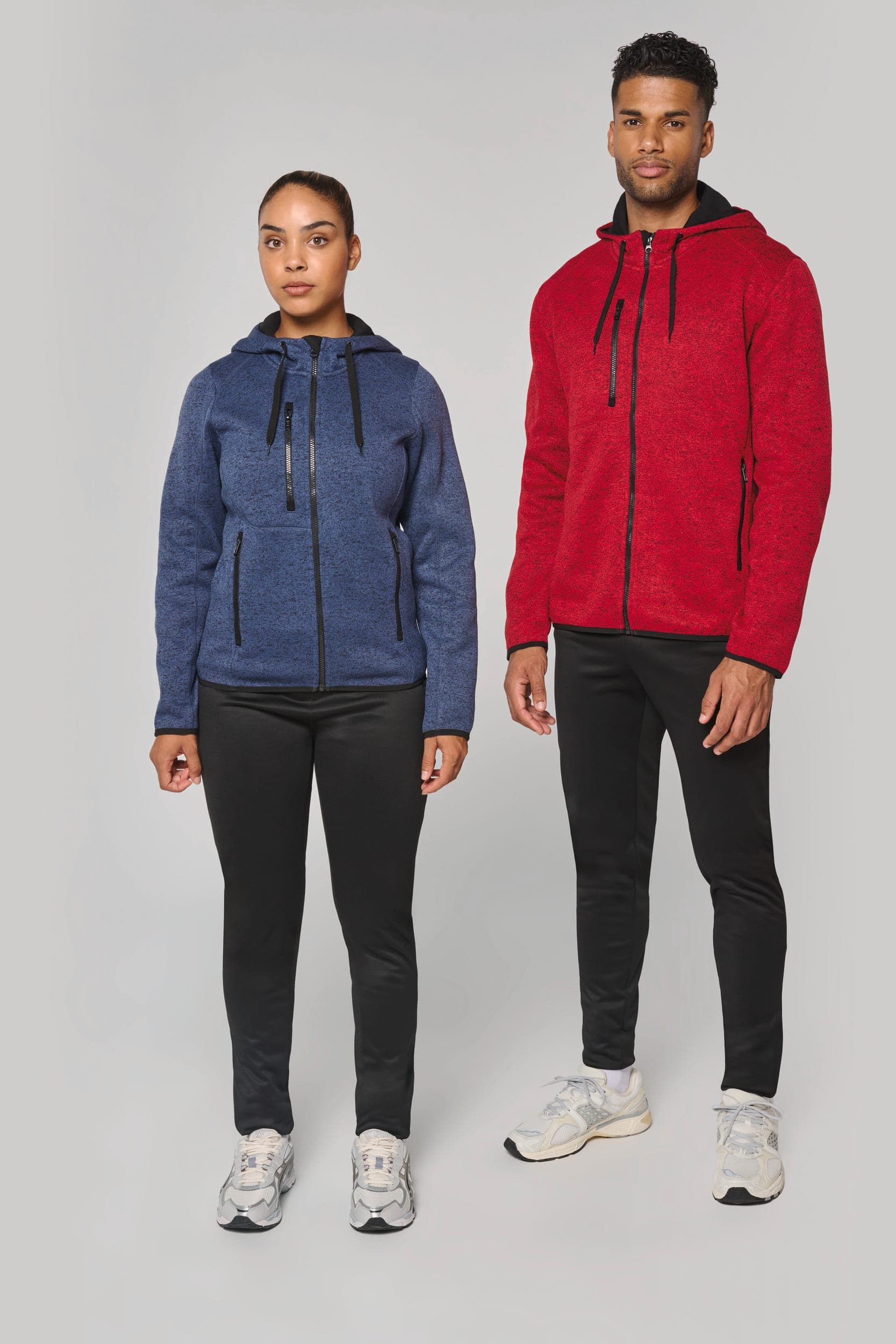 Veste à capuche chinée homme en situation