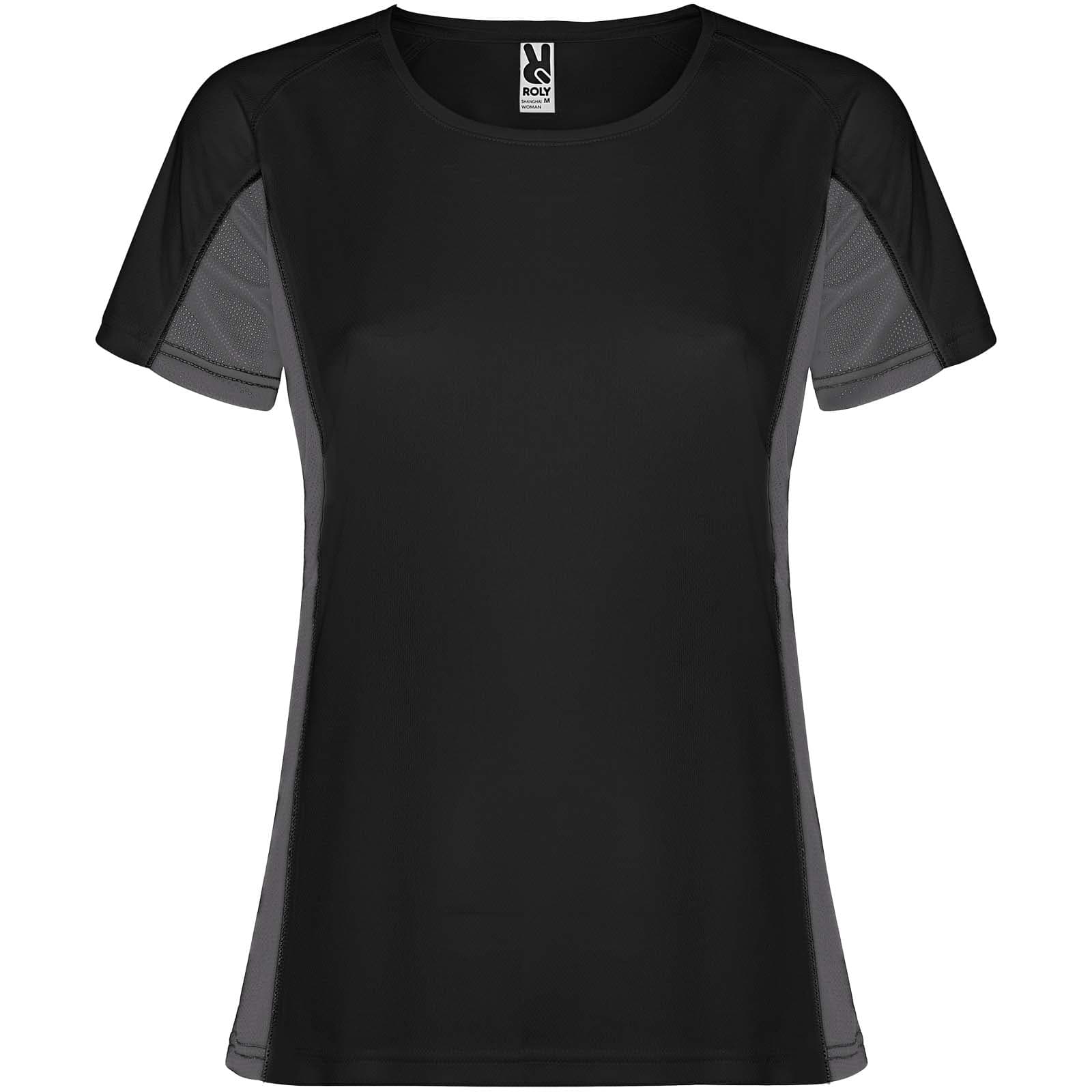 T-shirt de sport de 140 g/m² Shanghai à manches courtes pour femme coloris Noir