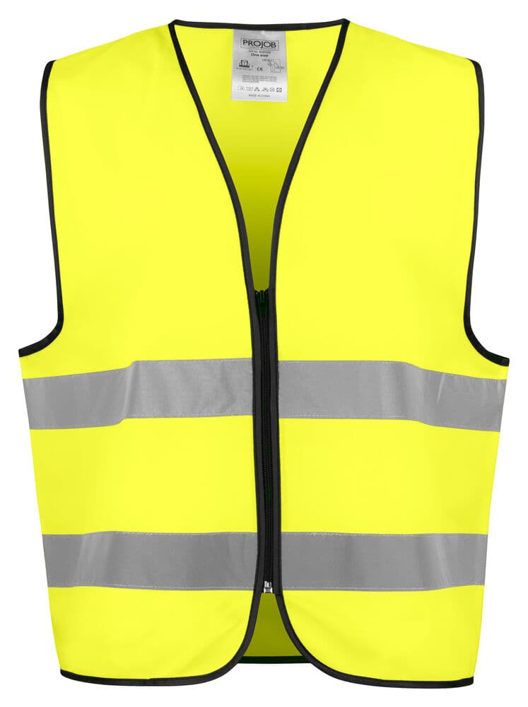 6709 GILET DE SIGNALISATION EN ISO 20471 CLASSE 2 coloris Jaune / Noir