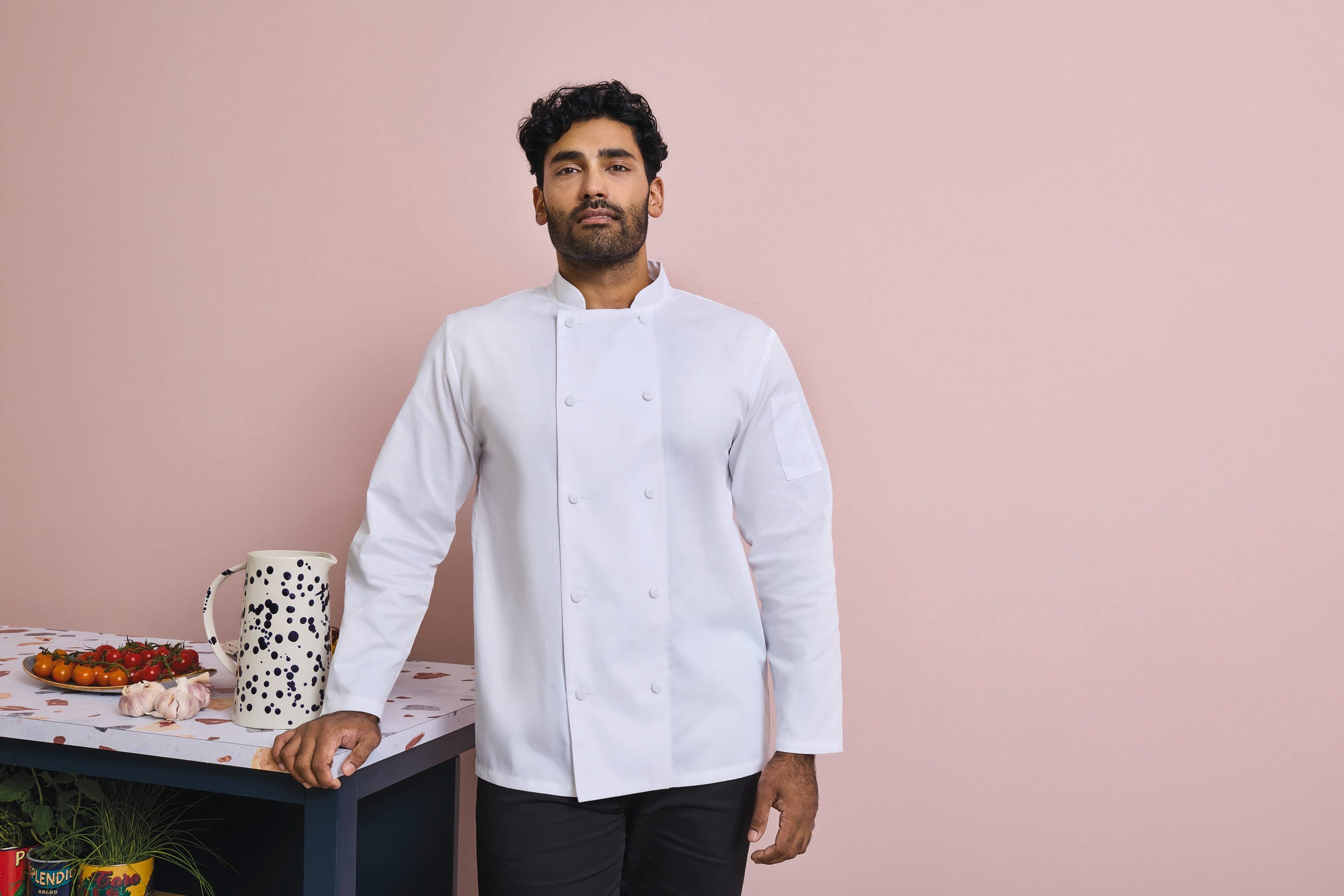 Veste chef cuisinier manches longues Coolchecker® en situation