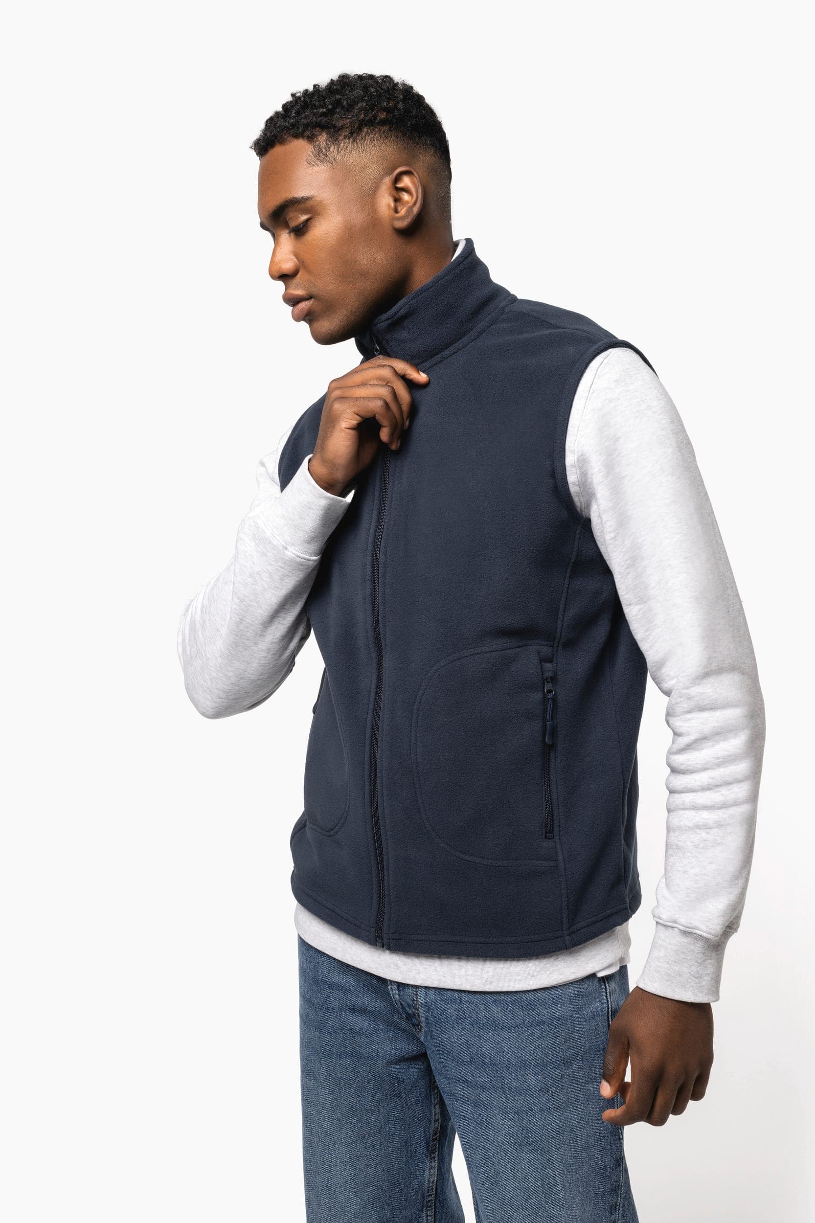 Bodywarmer micropolaire écoresponsable unisexe en situation
