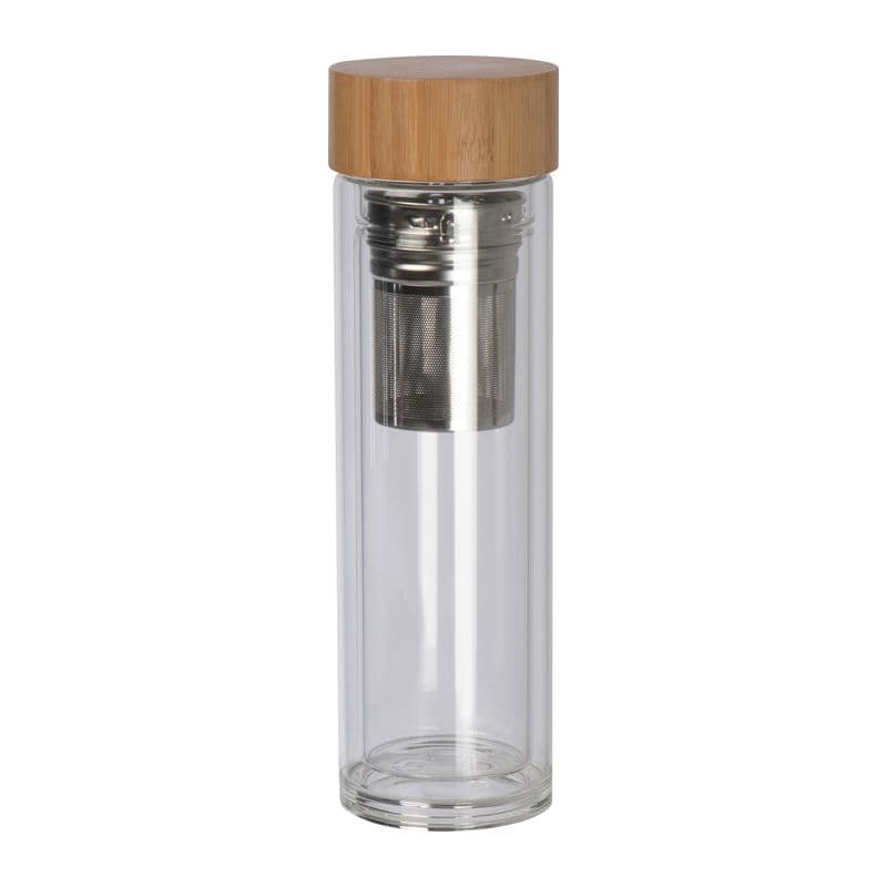 Bouteille en verre avec bambou