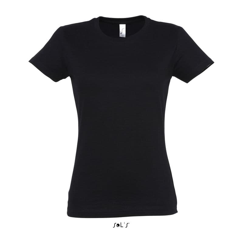 SOL'S IMPERIAL WOMAN ROUND COLLAR T-SHIRT coloris Noir profond