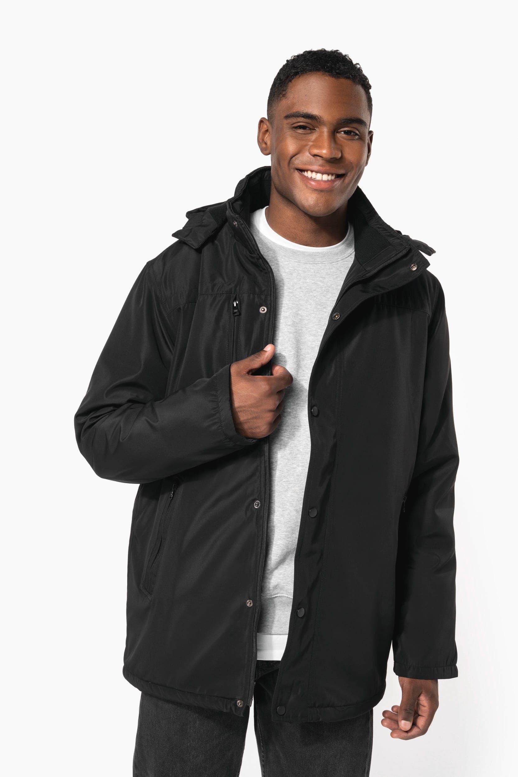 Parka avec capuche amovible homme en situation