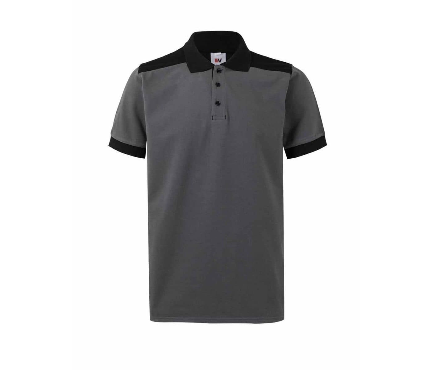 POLO STRETCH BICOLORE coloris Gris / Noir