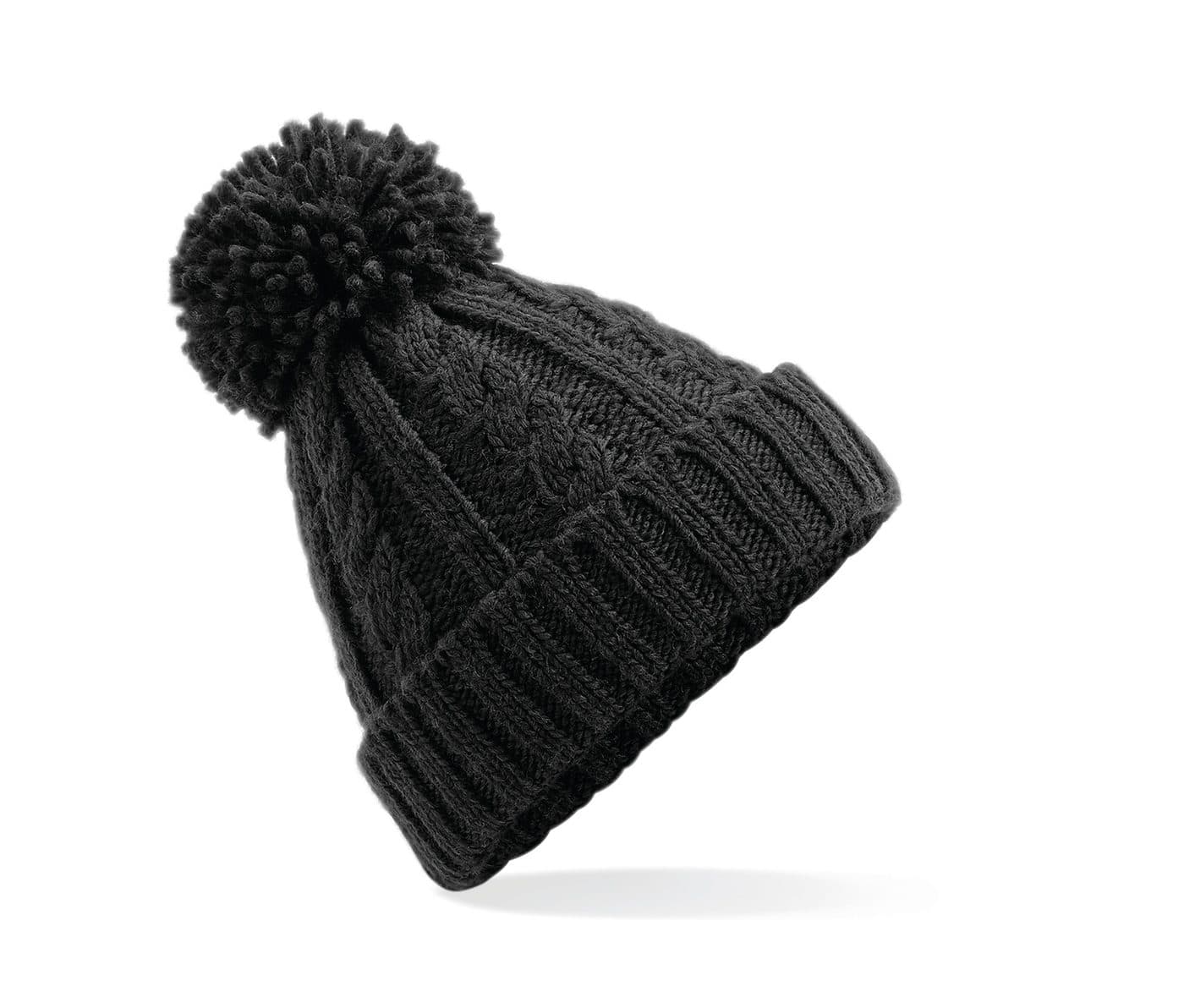 CABLE KNIT MELANGE BEANIE coloris Noir