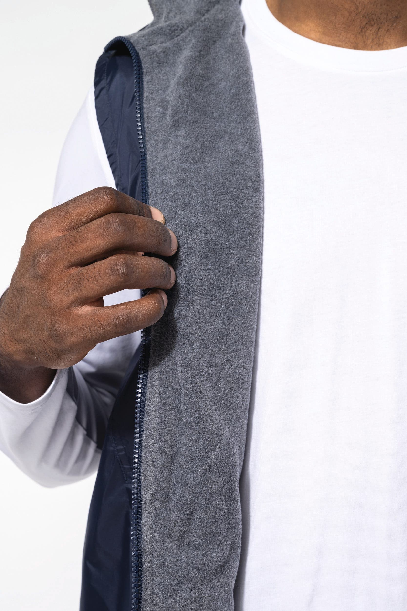 Bodywarmer doublé polaire unisexe en situation