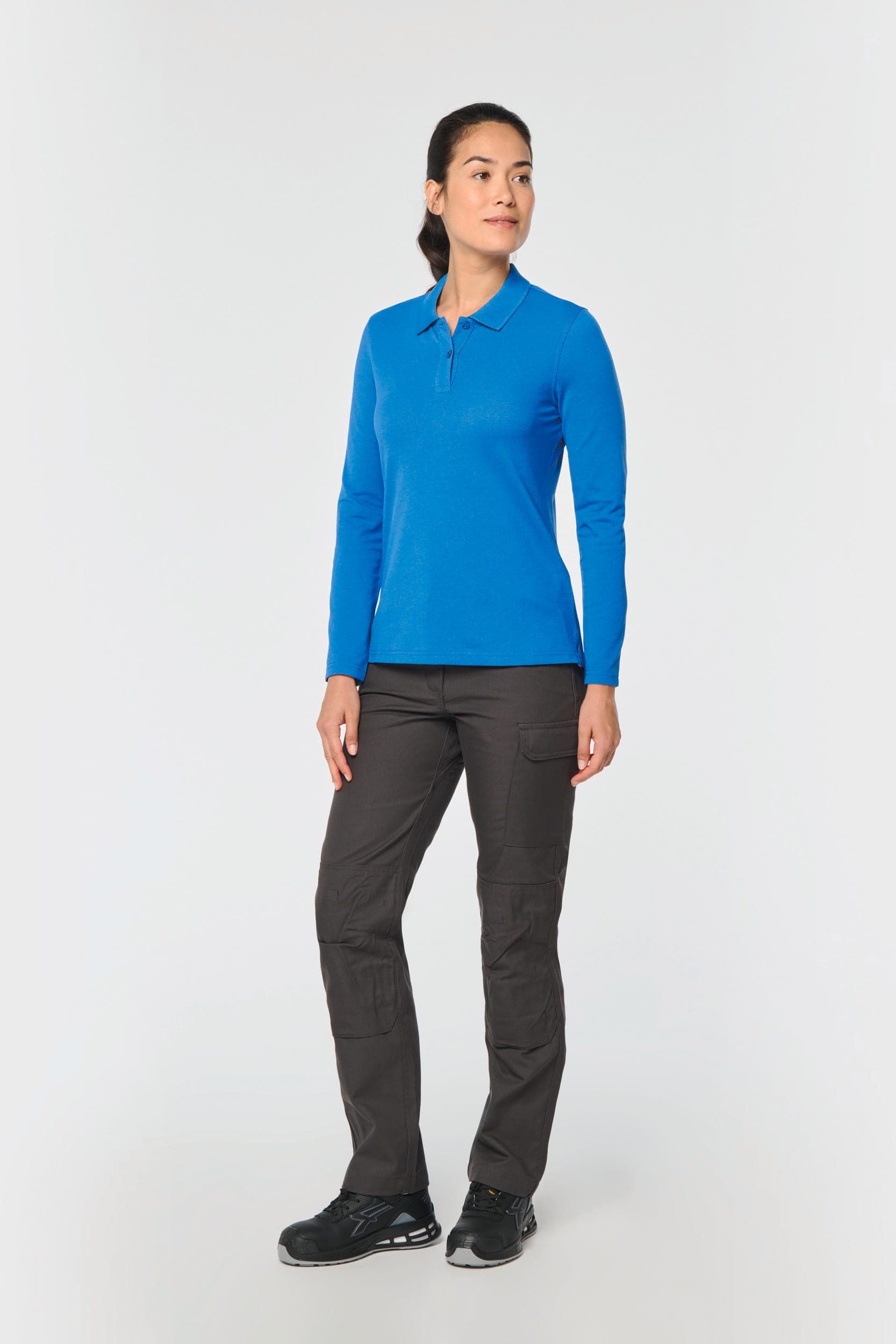 Polo manches longues femme en situation