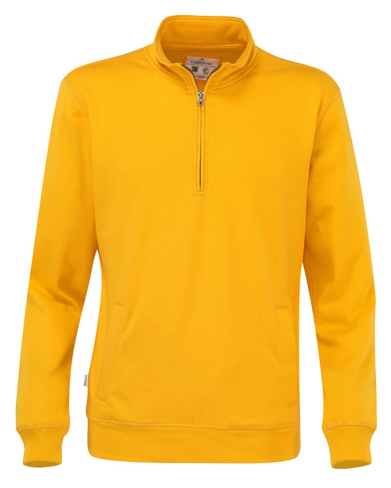 SWEAT DEMI-ZIP UNISEXE - CERTIFIÉ GOTS coloris Jaune