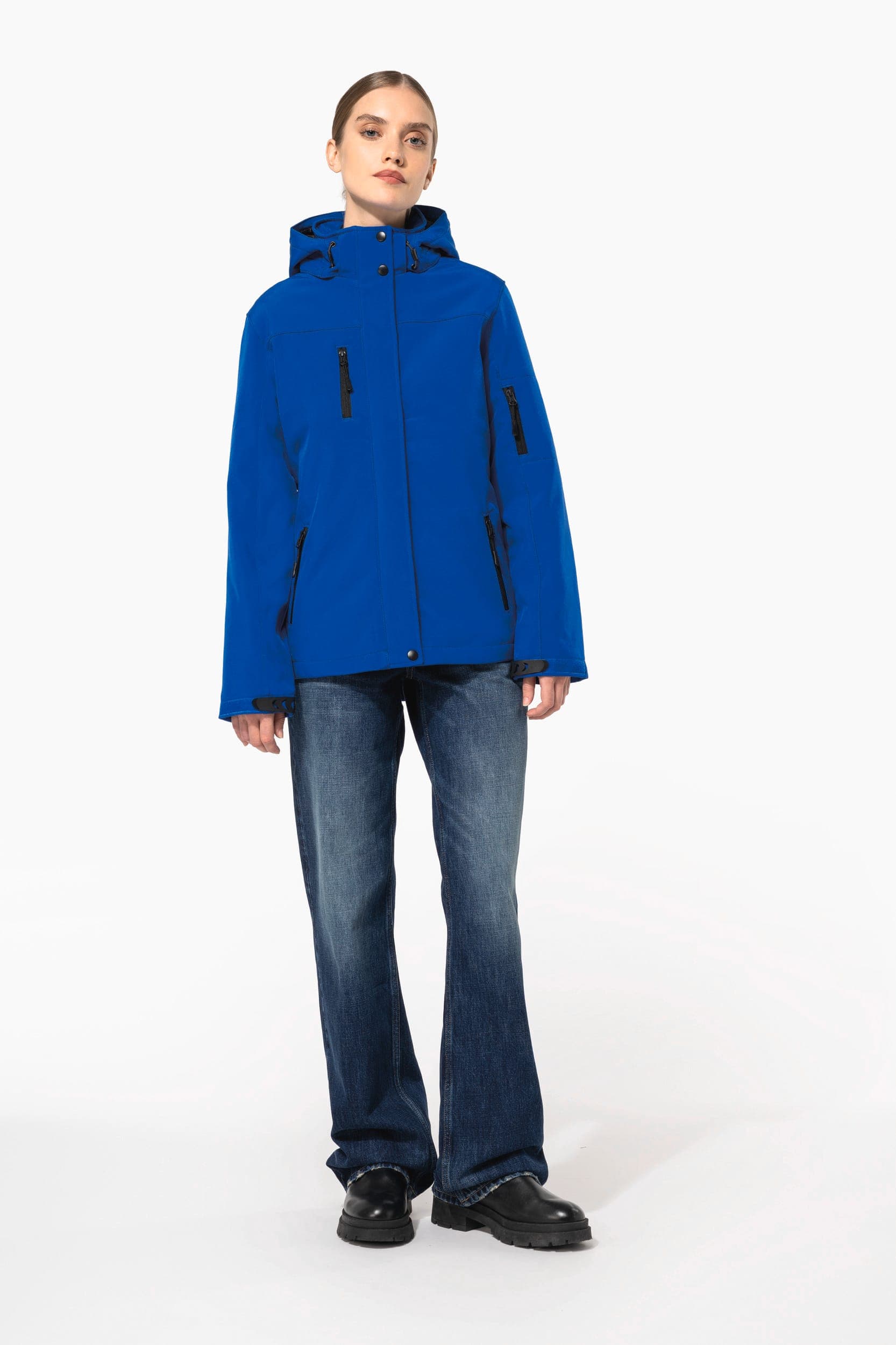 Parka softshell doublée capuche femme en situation