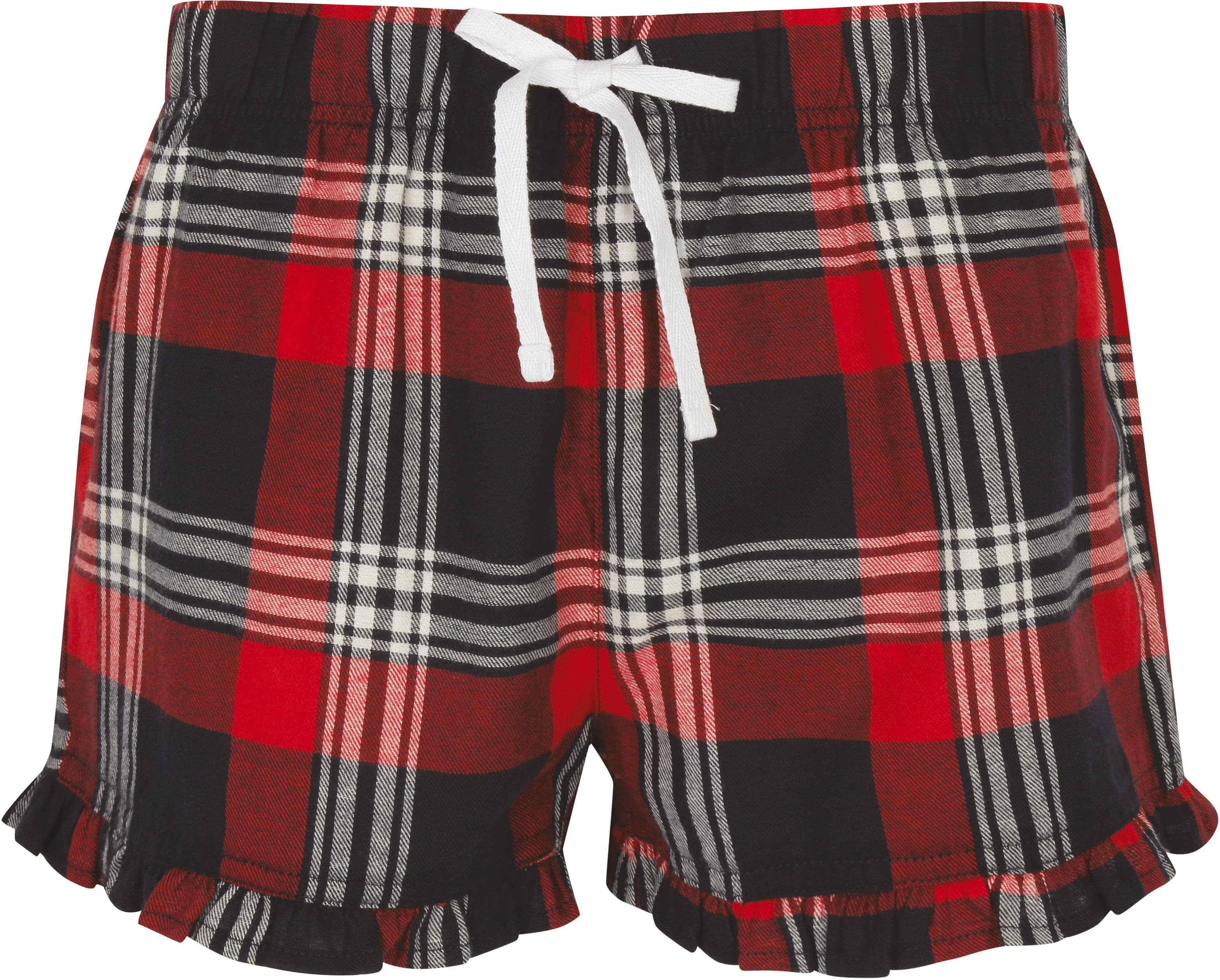 Short femme à motif tartan en situation