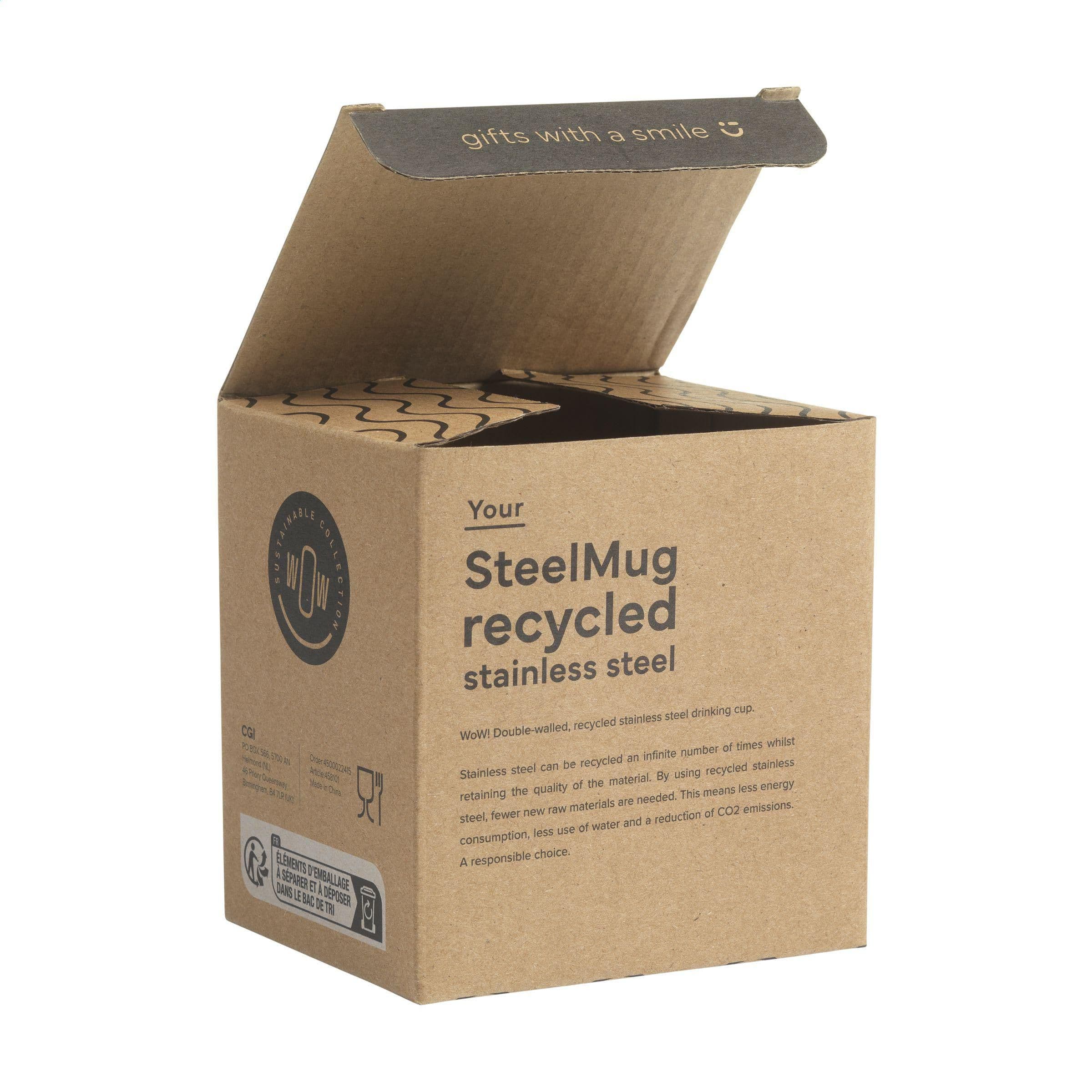Mug SteelMug RCS acier recyclé 220 ml en situation