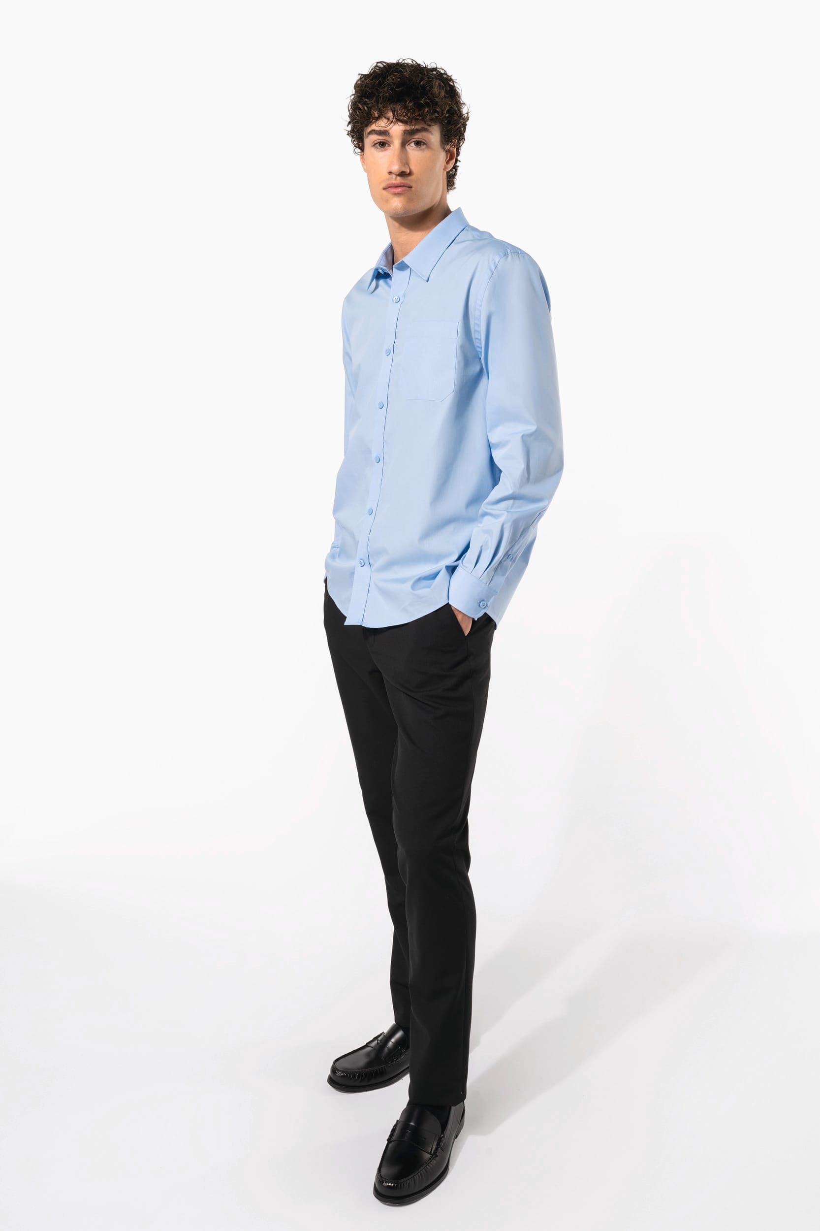 Chemise popeline manches longues en situation