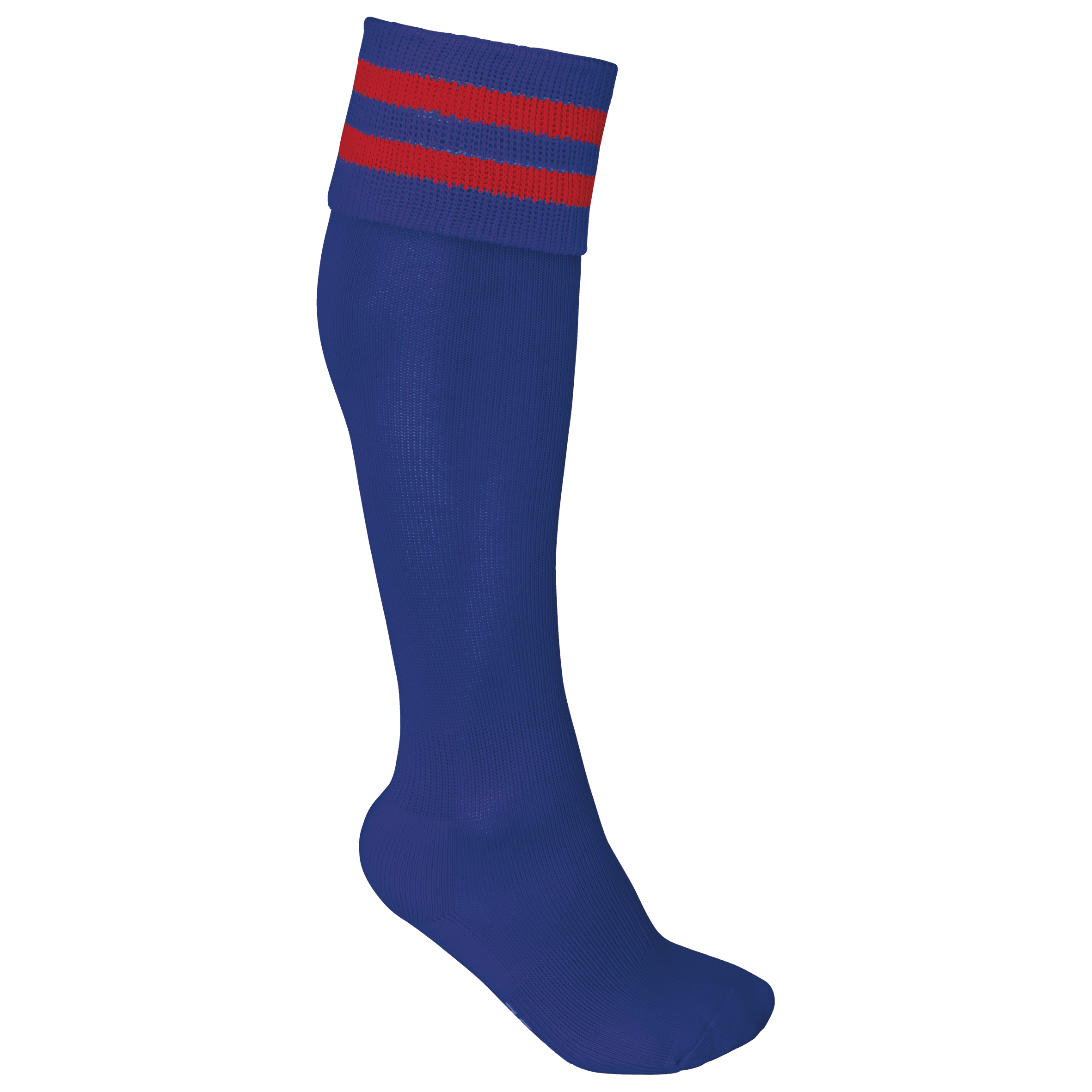 Chaussettes de sport rayées unisexe coloris Bleu roi foncé / Rouge sport