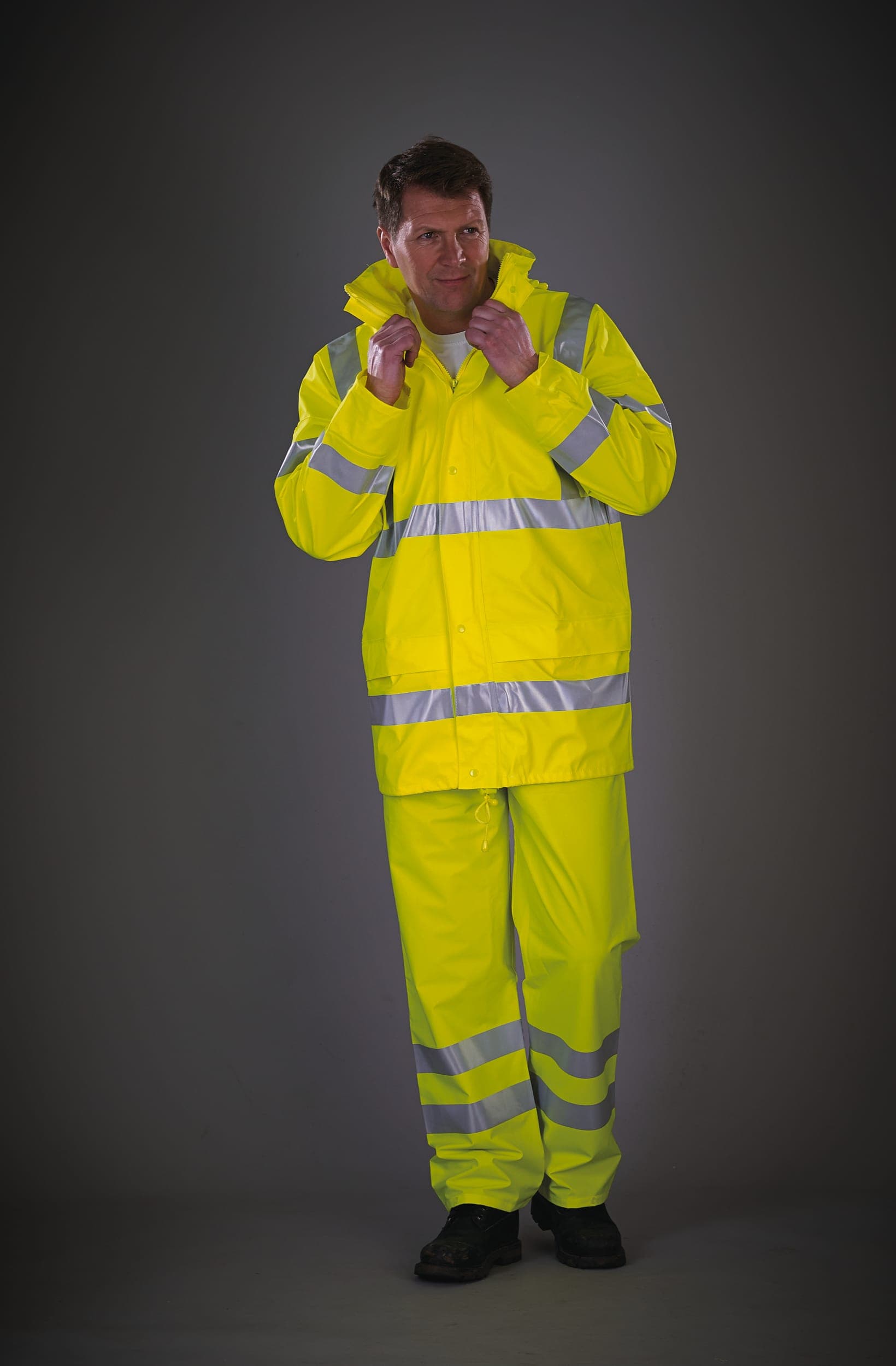Veste de pluie respirante Hi-Vis Soft Flex en situation