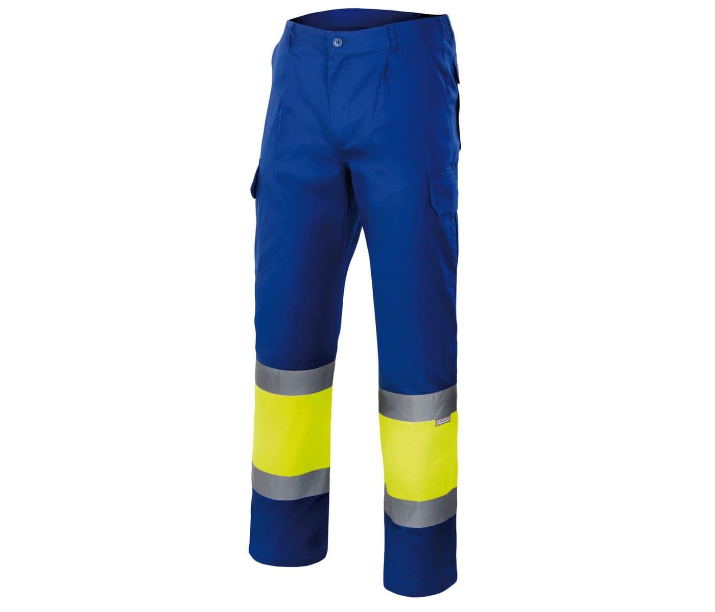 PANTALON BICOLORE HAUTE VISIBILITÉ coloris Bleu roi / Jaune fluo