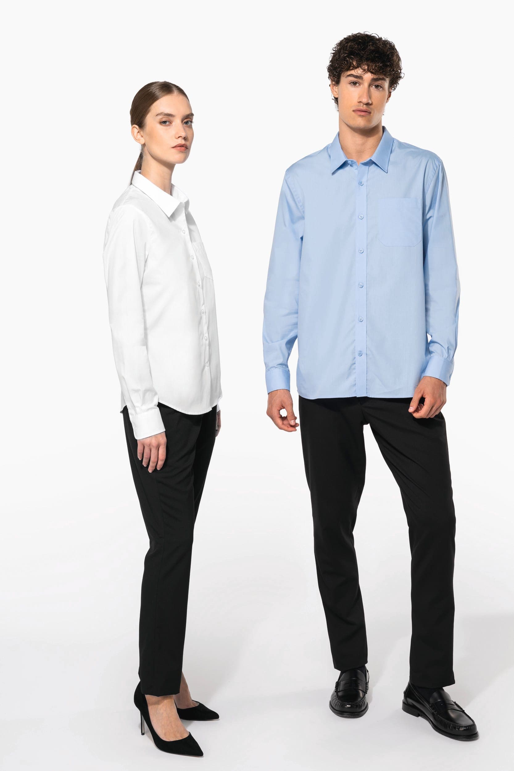 Chemise popeline manches longues en situation