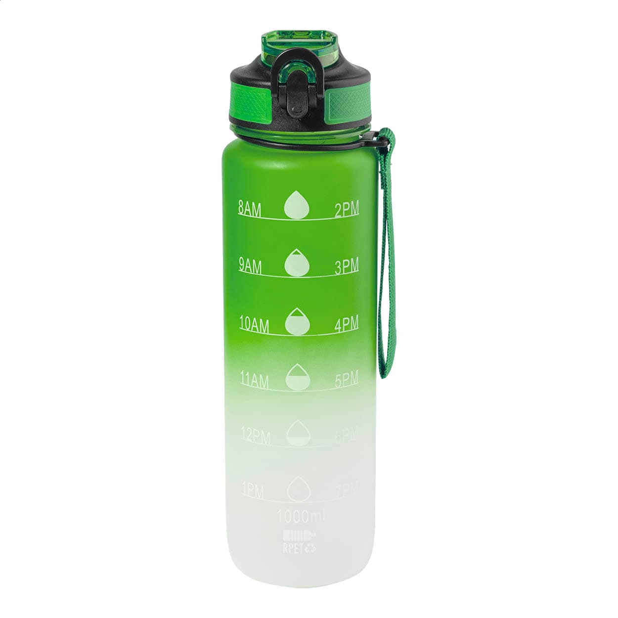 Bouteille motivante en RPET coloris Vert