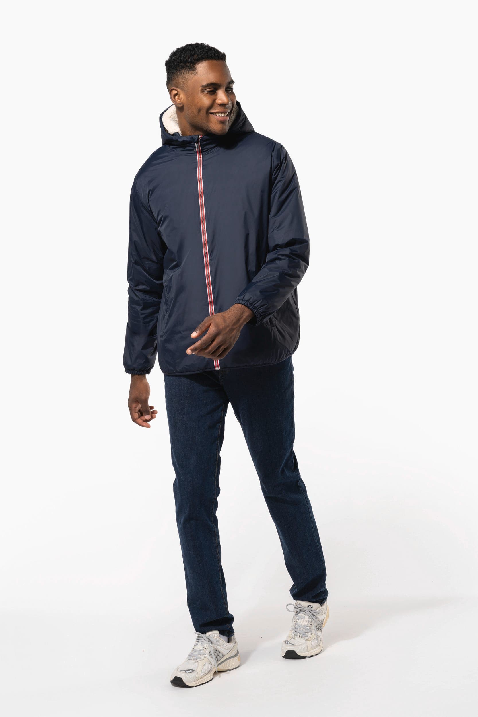 Veste doublée sherpa unisexe en situation