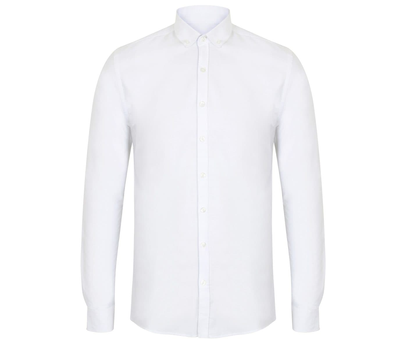 MODERN OXFORD LONG SLEEVED SHIRT - SLIM FIT coloris Blanc