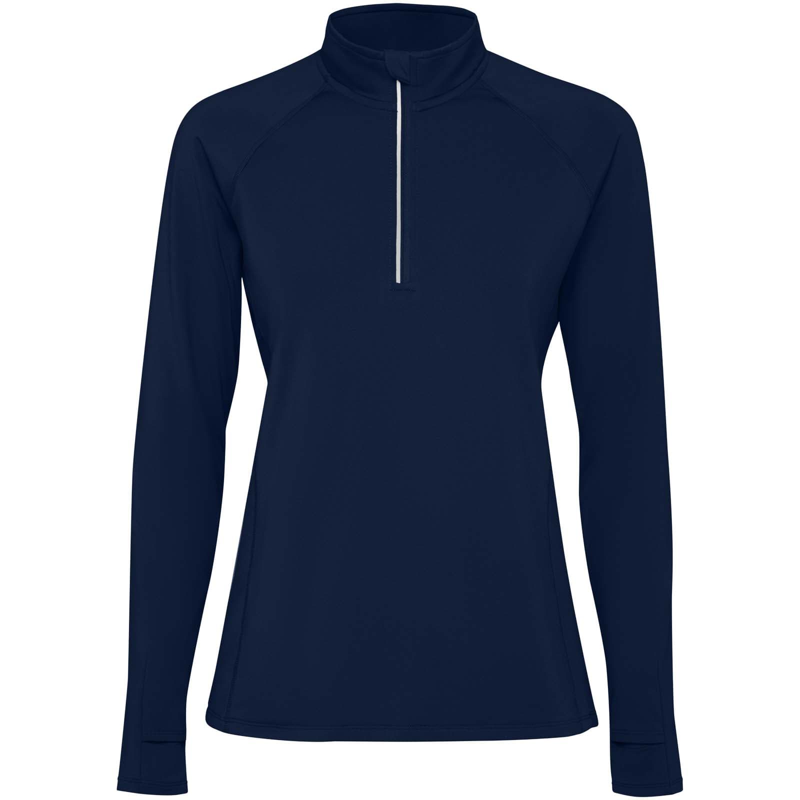 Sweatshirt de 200 g/m² Estambul à manches longues et demi-zip pour femme coloris Bleu marine