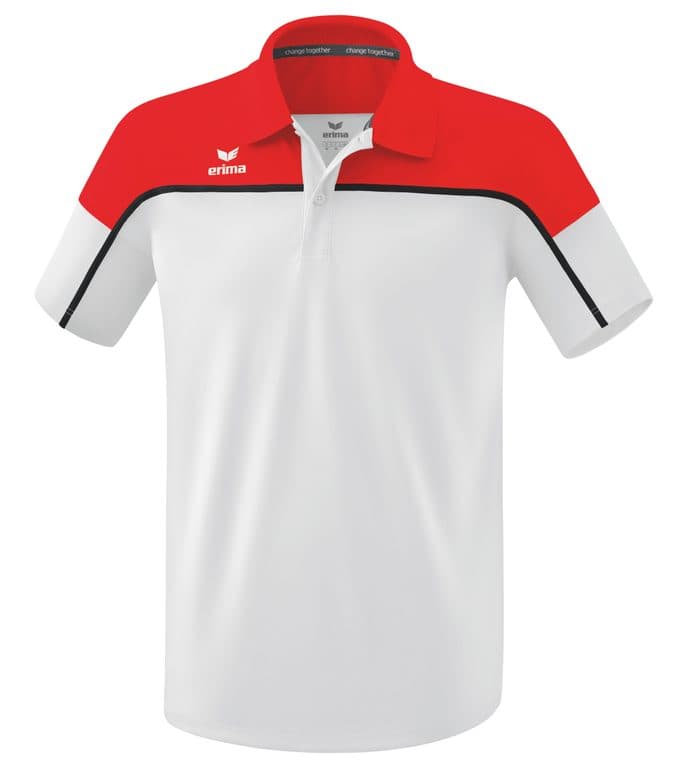 Polo CHANGE by erima coloris Blanc / Rouge / Noir