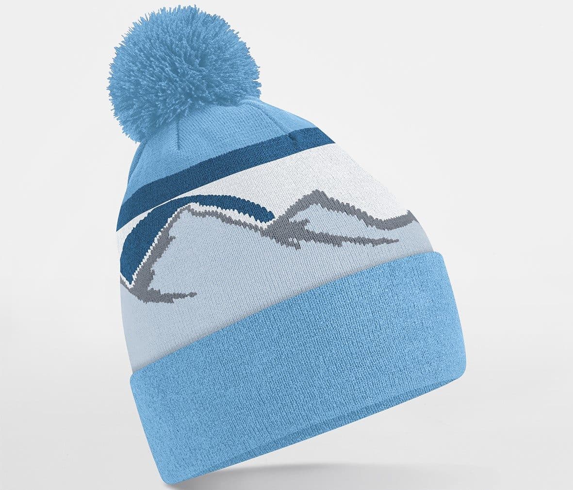 POMPOM MOUNTAIN PEAKS BEANIE coloris Glacier peaks