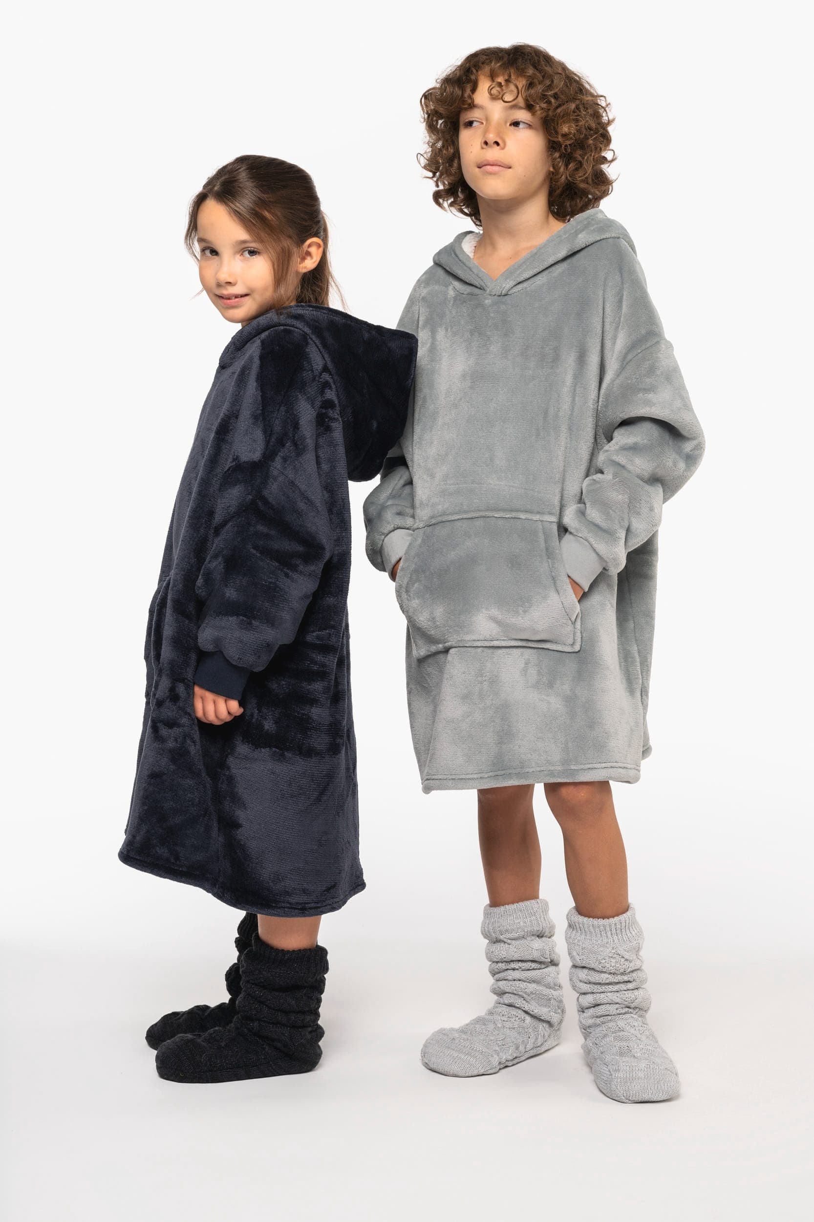 Plaid poncho enfant en situation