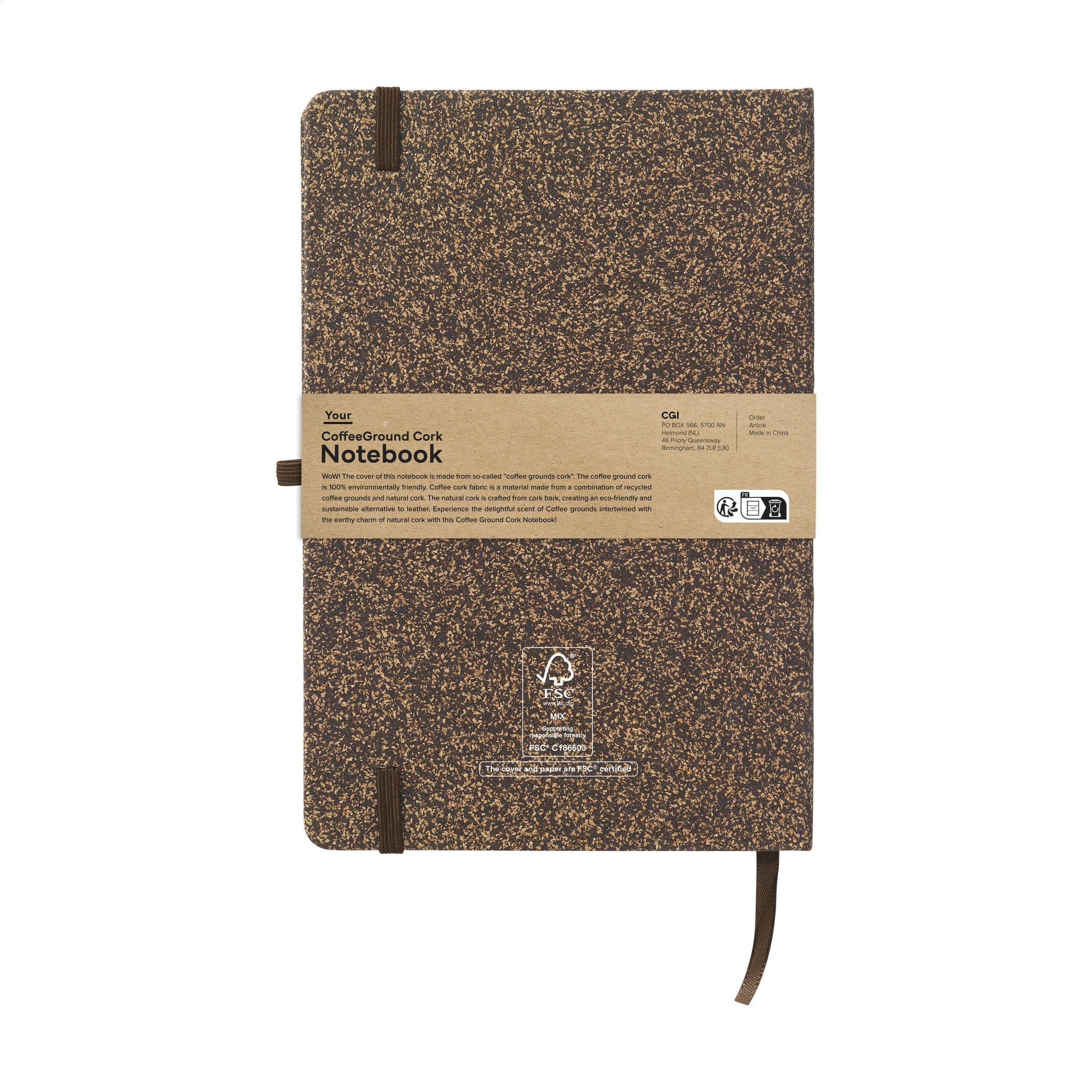 Carnet de notes CoffeeGround liège A5 en situation