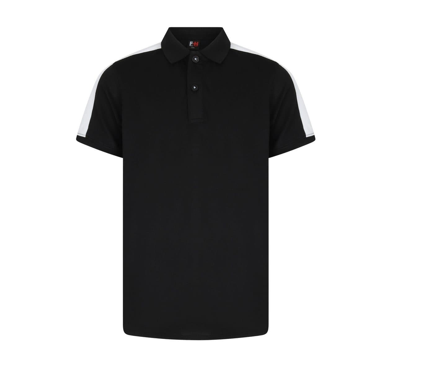 KID'S CONTRAST PANEL POLO coloris Noir / Blanc