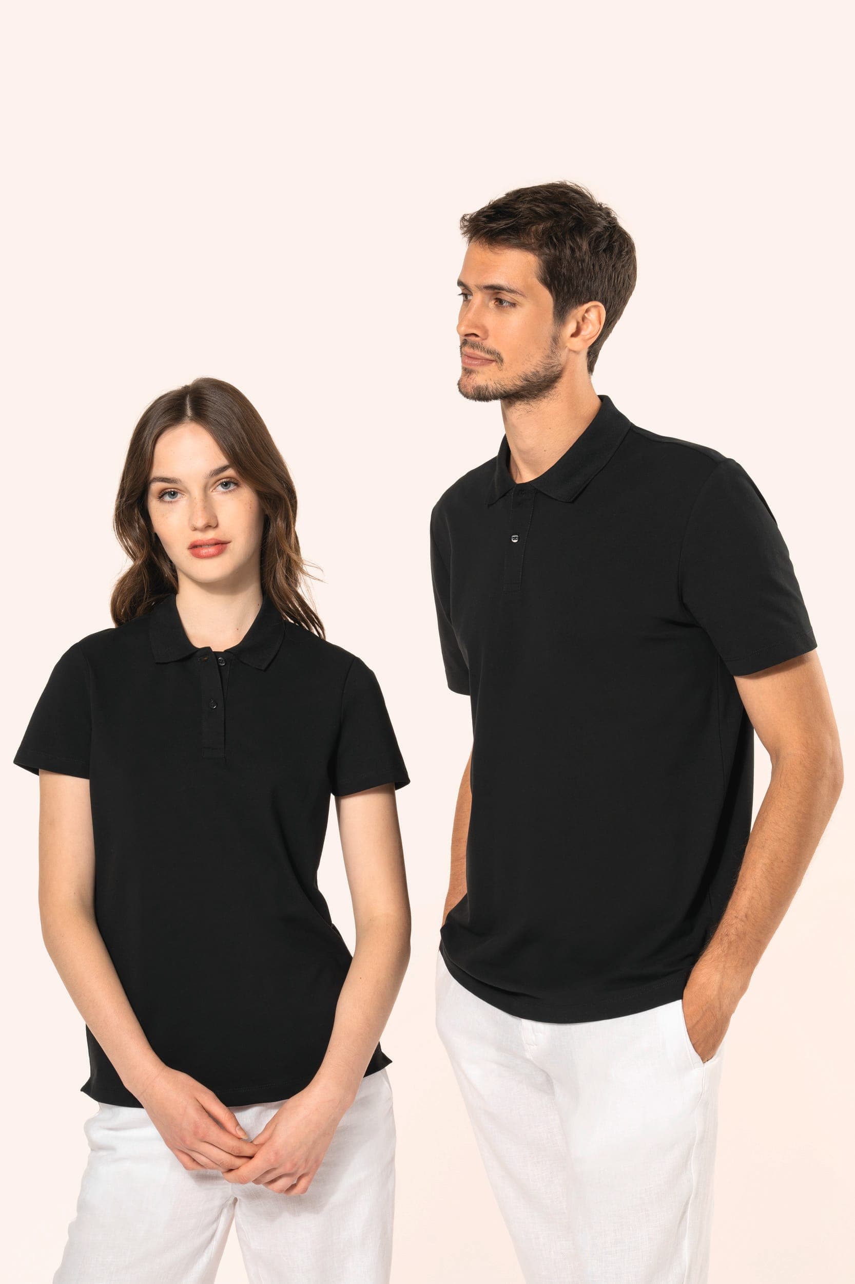 Polo Supima® manches courtes femme en situation