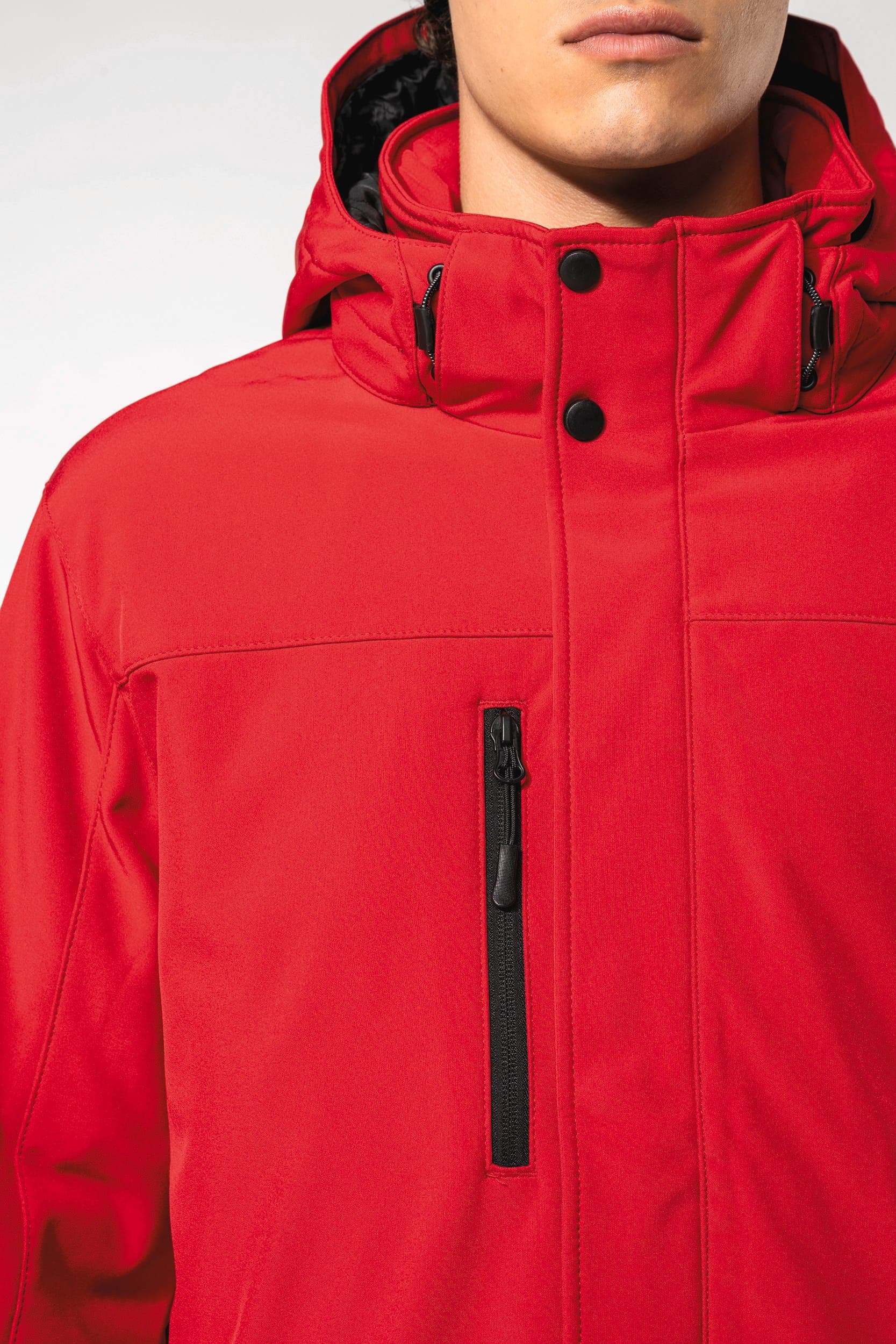 Parka softshell doublée capuche homme en situation