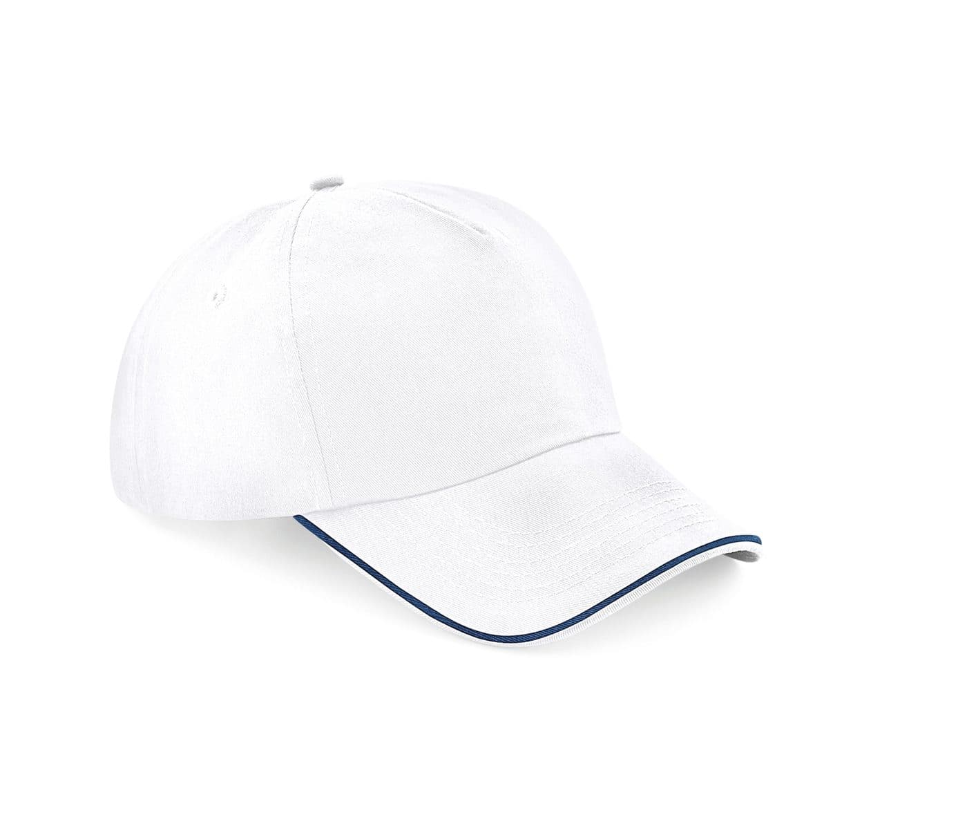 AUTHENTIC 5 PANEL CAP - PIPED PEAK coloris Blanc / Bleu marine