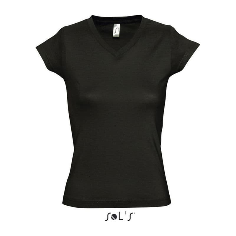 SOL'S MOON - WOMEN’S V-NECK T-SHIRT coloris Noir profond