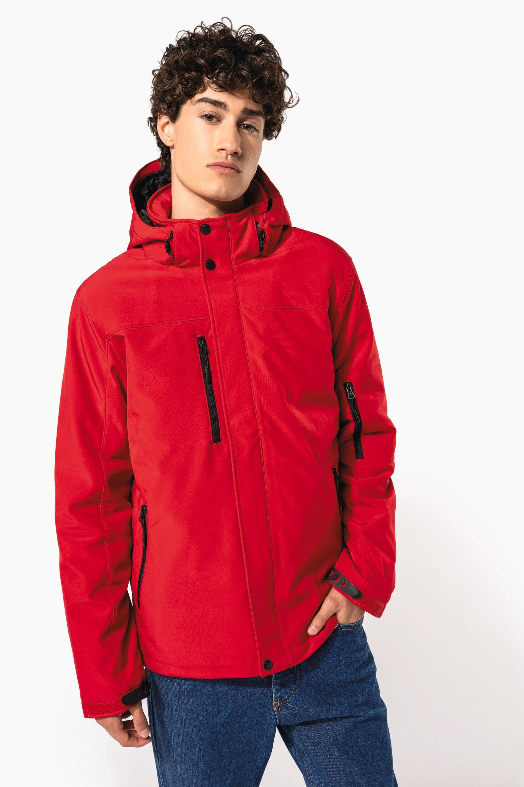 Parka softshell doublée capuche homme en situation
