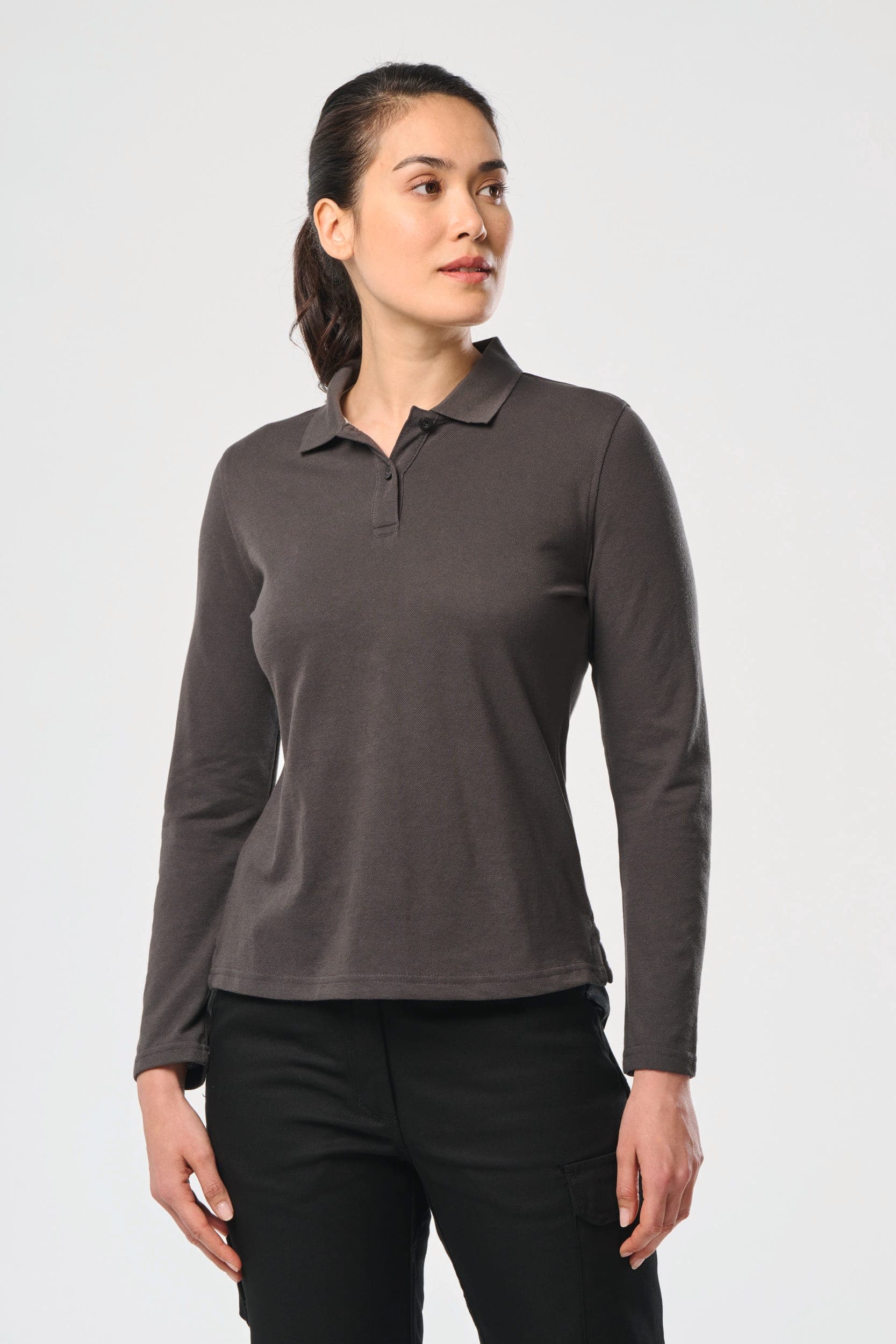 Polo manches longues femme en situation