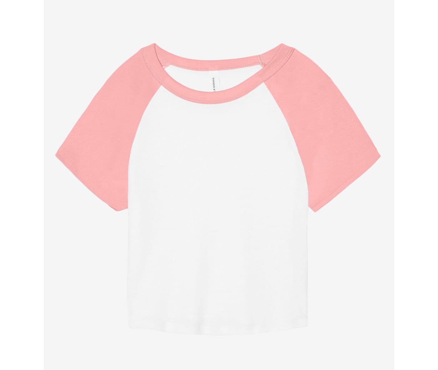 WOMEN'S MICRO RIB RAGLAN BABY TEE coloris Blanc / Rose
