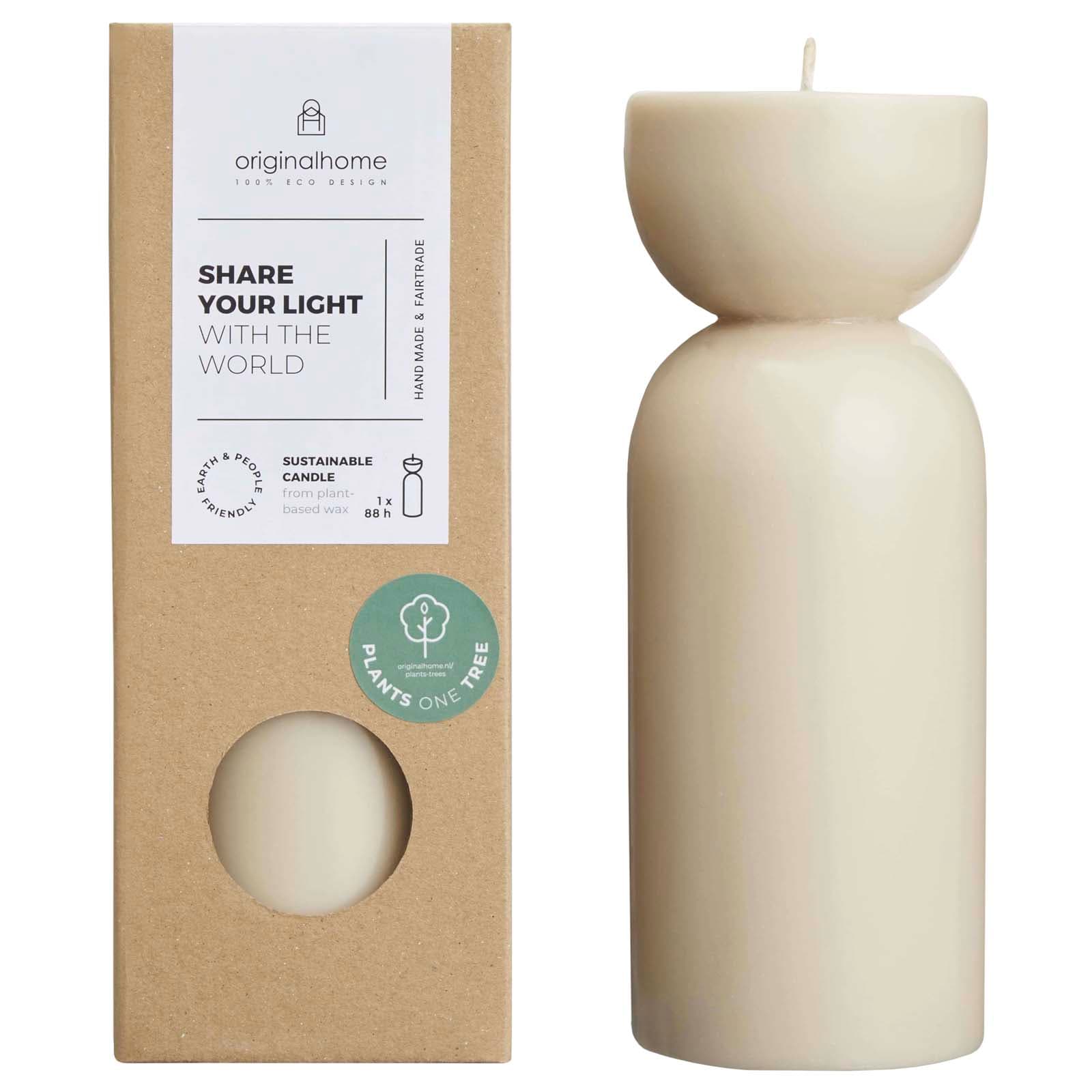 Bougie bio Originalhome de taille moyenne coloris Beige