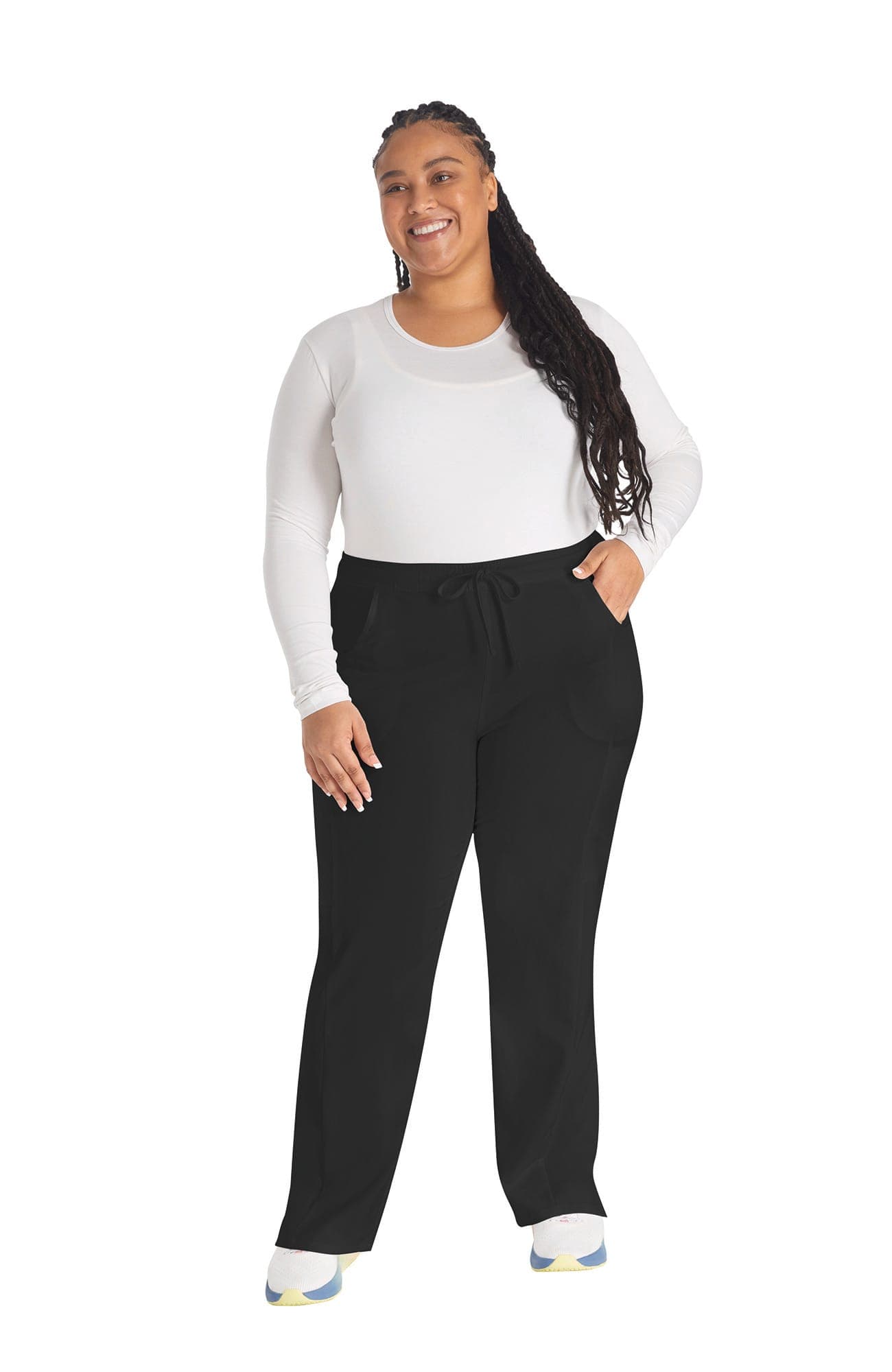 Pantalon à taille mi-haute avec cordon de serrage pour femme en situation