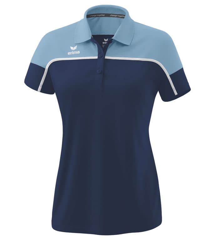 Polo CHANGE by erima coloris Marine / Denim délavé / Blanc