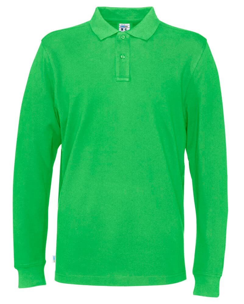 POLO PIQUE MANCHES LONGUES HOMME - CERTIFIÉ GOTS coloris Vert