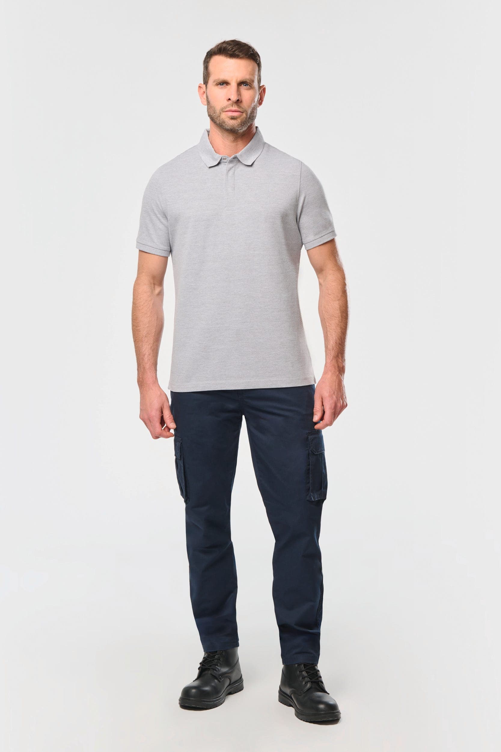 Polo col boutons pression manches courtes homme en situation