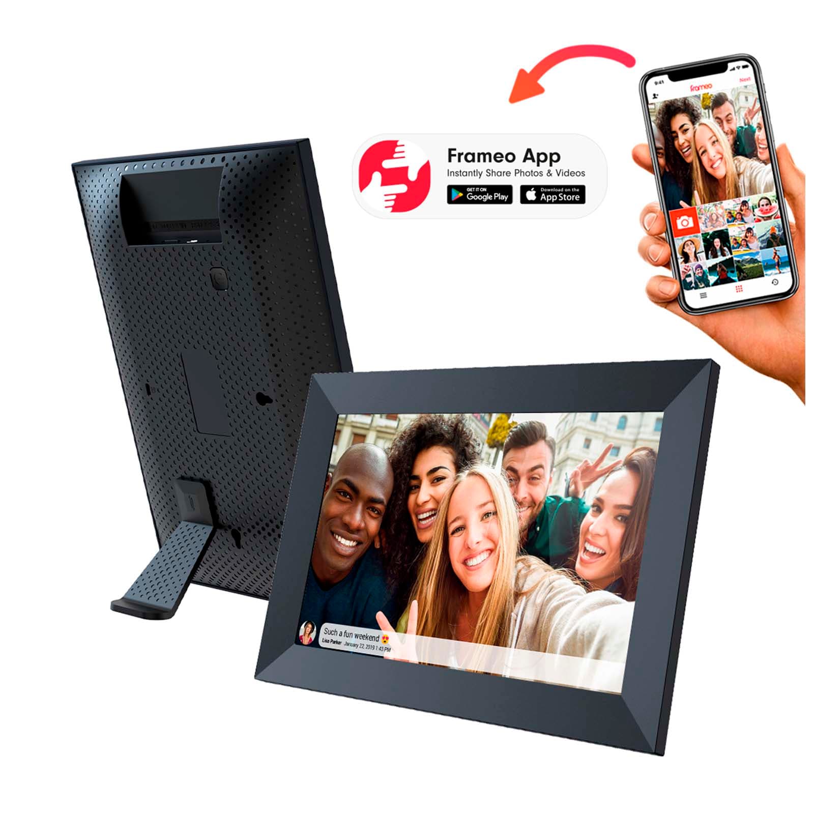 Cadre photo numérique 10" Prixton Prado Frameo avec Wi-Fi coloris Noir