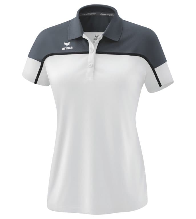 Polo CHANGE by erima coloris Blanc / Gris ardoise / Noir