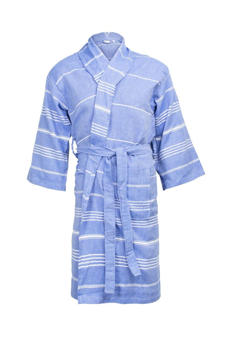 HAMAM BATHROBE coloris Bleu / Blanc