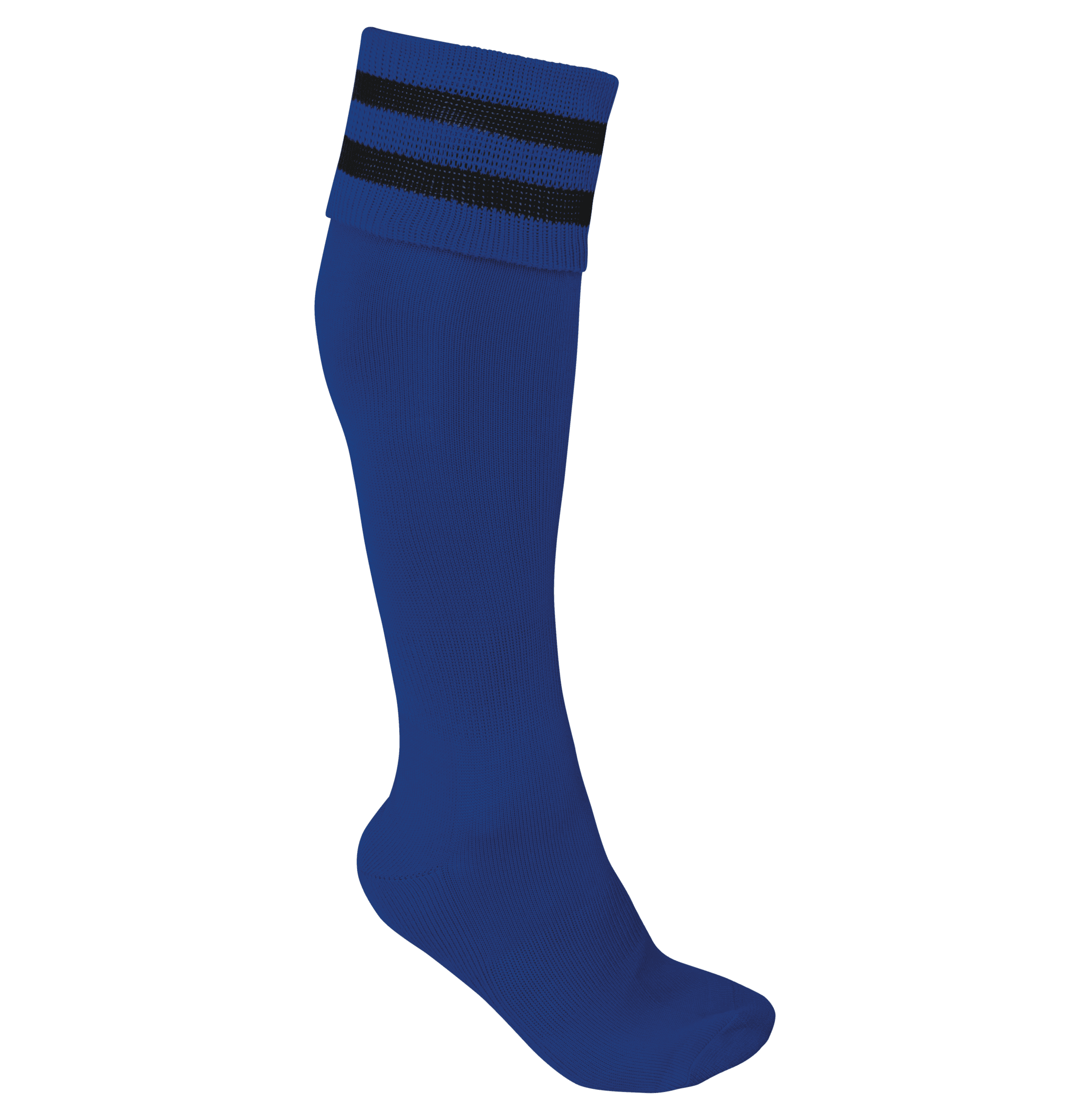 Chaussettes de sport rayées unisexe coloris Bleu roi foncé / Noir