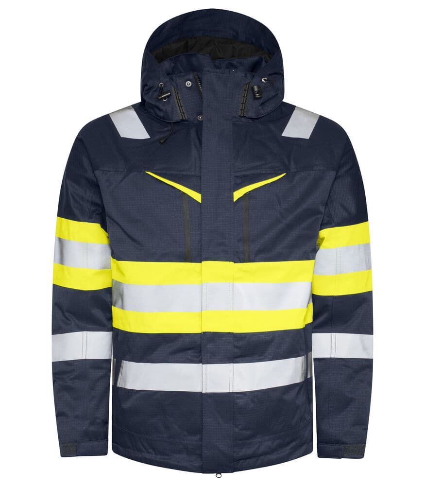 6454 VESTE SIGNALISATION DOUBLÉE EN ISO 20471 CLASSE 1 coloris Jaune / Marine