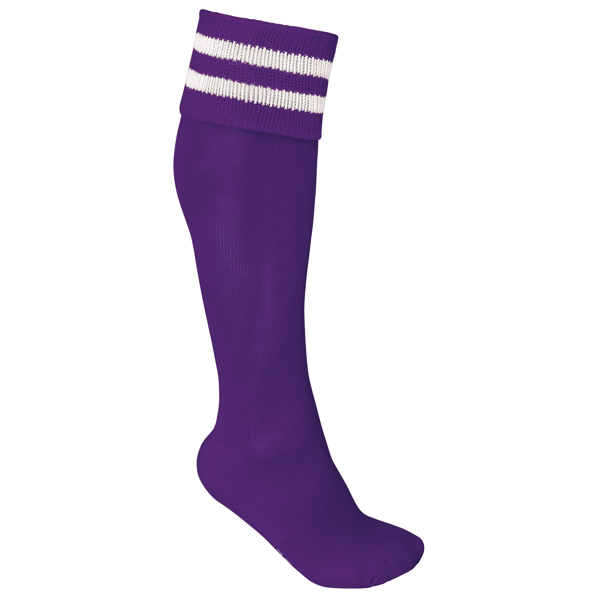 Chaussettes de sport rayées unisexe coloris Violet sport / Blanc